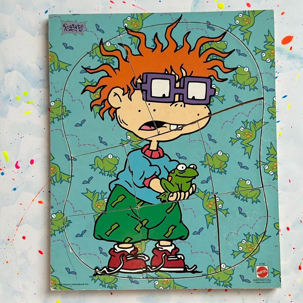 VINTAGE Nickelodeon Rug Rats Chucky puzzle! 1998, pressboard